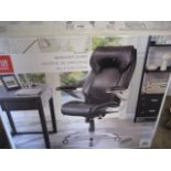 (2211) True faux leather upholstered manager chair with box
