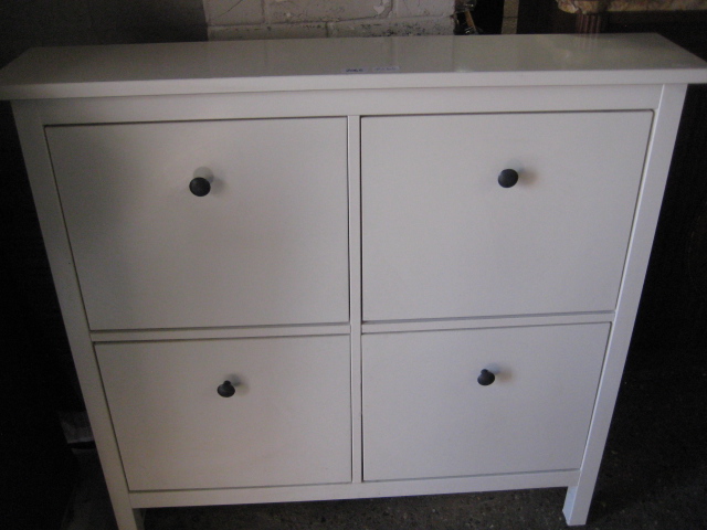 Large white shoe storage cupboard