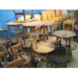 Collection of 14 various wooden bar tables