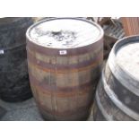 (1190) Wooden metal banded oak barrel