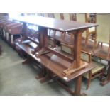 4 dark stained pine 4 seater restaurant tables