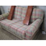 (2037) Check patterned 2 seater sofa
