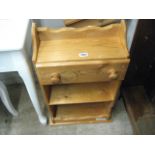 Pine wall hanging unit with shelves and drawer