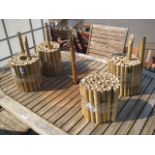 4 rolls of bamboo garden border edging
