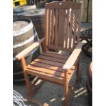 Teak wooden garden rocking chair