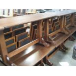 4 dark stained pine 4 seater restaurant tables