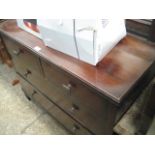 Mahogany chest of 2 over 3 drawers with swing mirror to back