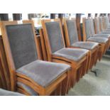 20 wooden framed brown upholstered Morgan stackable restaurant chairs