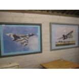 2 framed pictures of RAF Vulcan Bombers