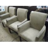 Set of 4 upholstered armchairs