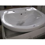 2 hole basin in white