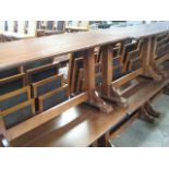 4 dark stained pine 4 seater restaurant tables