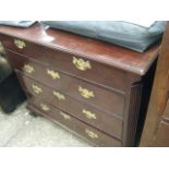 Mahogany antique chest of 2 over 3 drawers with brass handles