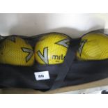 3 Mitre footballs in yellow