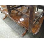 (2194) Burr maple veneer extending low coffee table
