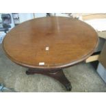 Circular tip up pedestal table