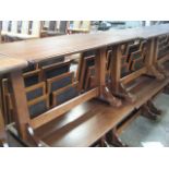 4 dark stained pine 4 seater restaurant tables