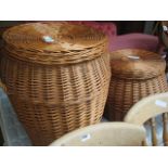 2 woven Ali Baba style laundry baskets