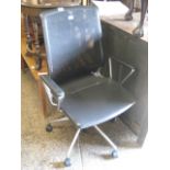 Chrome framed swivel office chair with mesh back