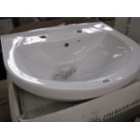 2 hole basin in white