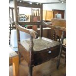 Oak commode chair with fittings