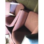 Pair of maroon fleck upholstered tub style bar seats by Ace Contract Furniture