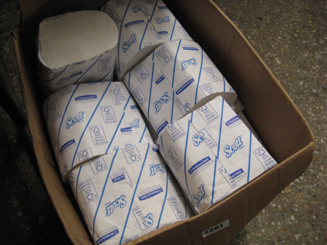 Box of Scott brand professional toilet paper