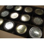 Box of vintage Kilner jars and lids