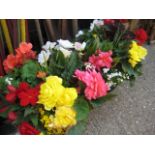 Pair of begonia planted patio tubs