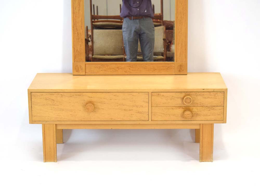 A 1970's Swedish maple console/telephone table with an arrangement of three drawers, w. - Image 3 of 3