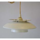 A Danish miniature white enamelled ceiling light