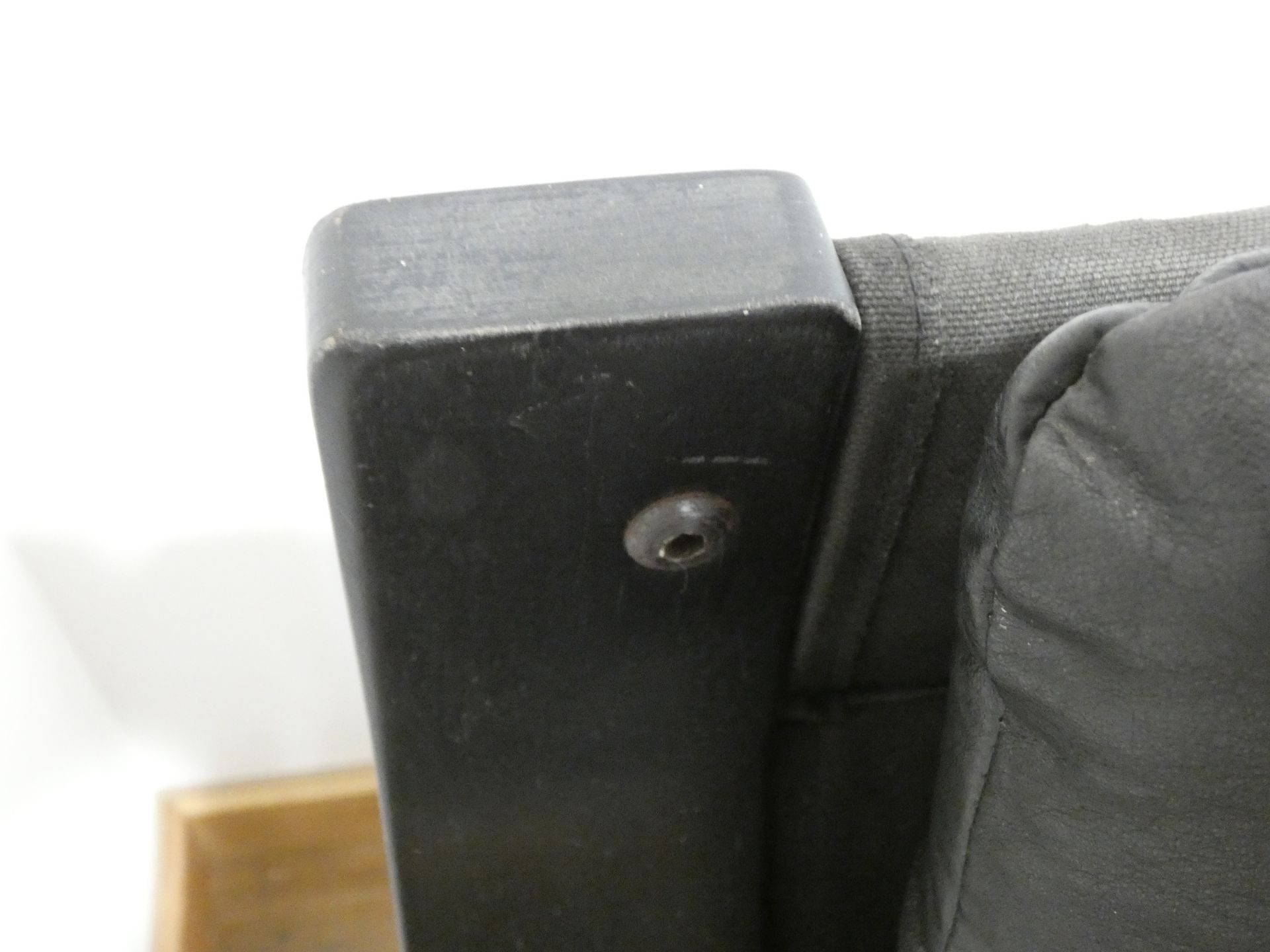 A 1970's armchair, the leather cushion on a black ash bentwood frame, in the manner of Alvar Aalto, - Image 6 of 10