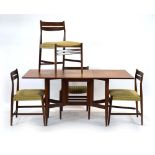 Attributed to Poul Volther, a set of four teak J61 chairs, together with a gateleg table,