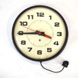 A 1960's Simplex School/Time Keeping wired electric wall clock, Model 2310, d.