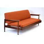 Guy Rogers, a 'Manhatten' teak sofabed, the swivel back with an enclosed interior,
