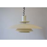 A 1970's Danish white enamelled ceiling light by Lyskar CONDITION REPORT: Working