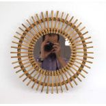 A 1950's French bamboo mirror, d.