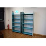 A pair of 1980's green perforated shelving units CONDITION REPORT: Height 195 cm.