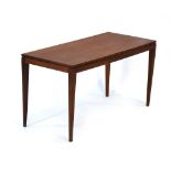 A 1960/70's teak occasional table on square tapering legs, in the manner of Severin Hansen, l.