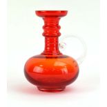 Tamara Aladin for Riihimaki Glass, a 'Kleopatra' glass ewer in ruby red, h.