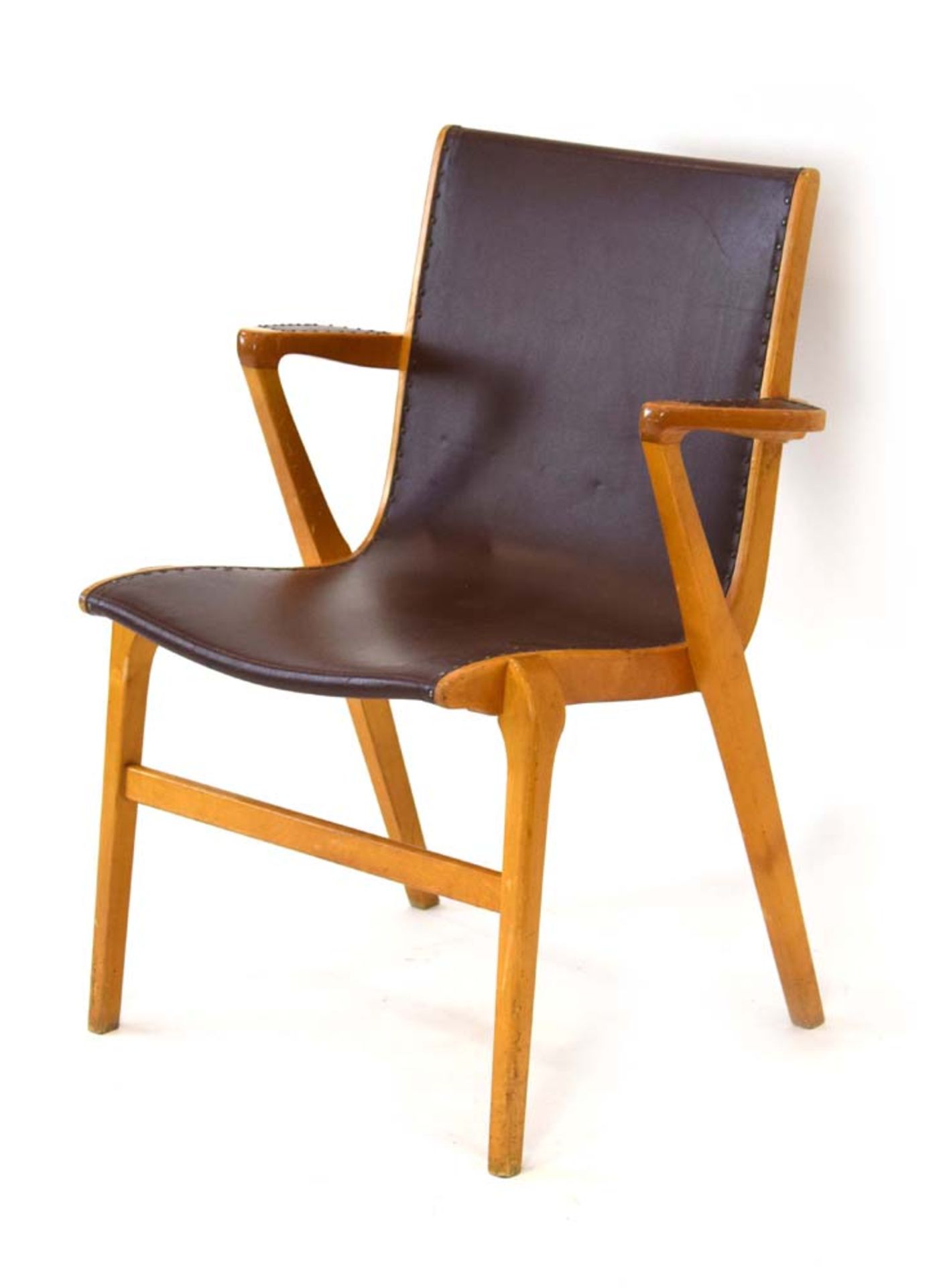 A 1950/60's Swedish beech armchair,