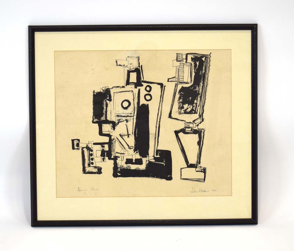 John Hoskin (1921-1990), An abstract study, signed and dated '62, artist's proof, lithograph,
