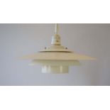 A Danulight Korfu white enamelled three-tier ceiling light CONDITION REPORT: Working