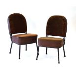 A pair of 1950/60's Swedish chairs with black metal tubular frames and drop-in suede seats *Sold