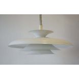 A Danish white enamelled four-tier ceiling light CONDITION REPORT: Working order