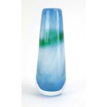 Ronald Stennett Willson for Wedgwood, a blue and green cased glass vase, h.