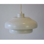 A 1970's Danish white enamelled three-tier squat ceiling light CONDITION REPORT: