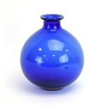 Richard Duborgh for Plus Norway, a hand-blown blue glass vase, h.