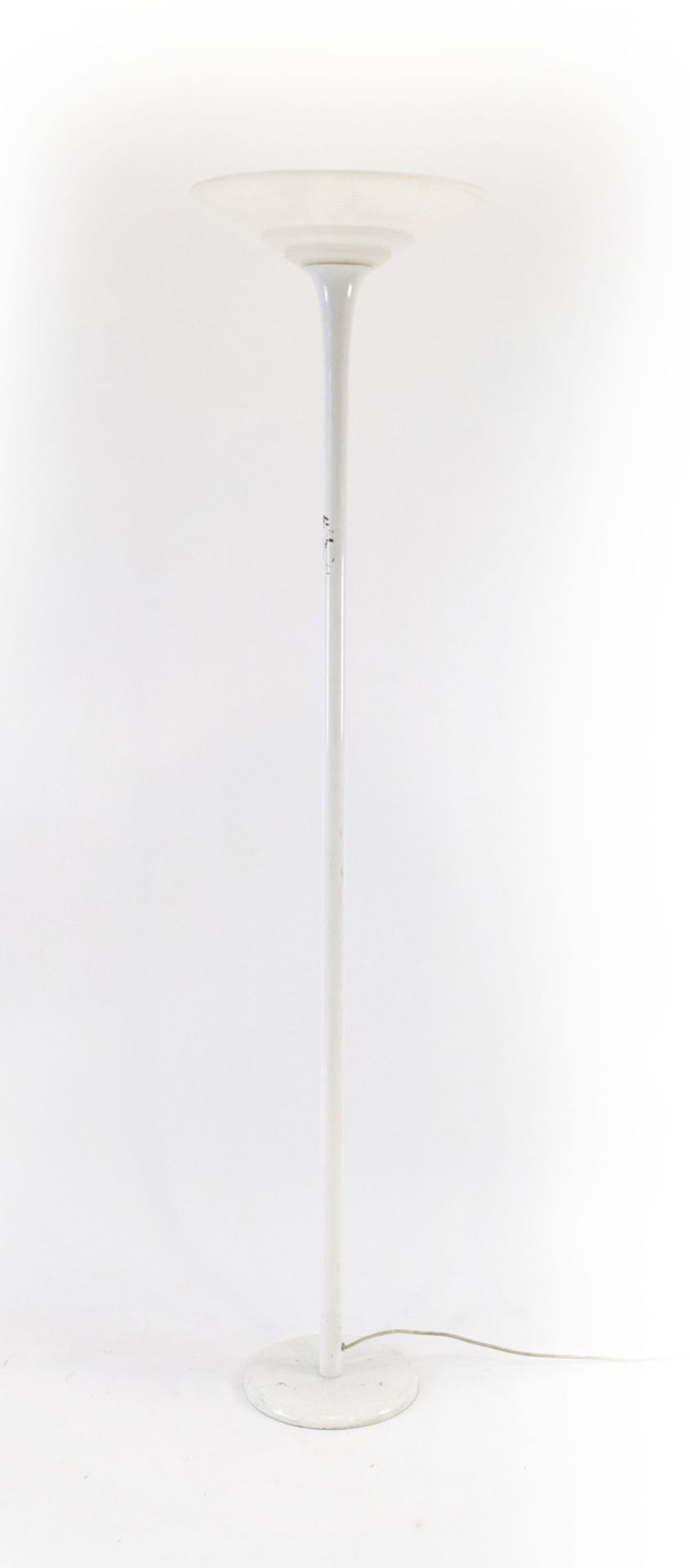 A pair of Italian white enamelled standard lamps by Relco, - Image 2 of 2