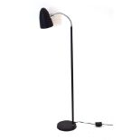 A black enamelled single-spot adjustable standard lamp CONDITION REPORT: Working